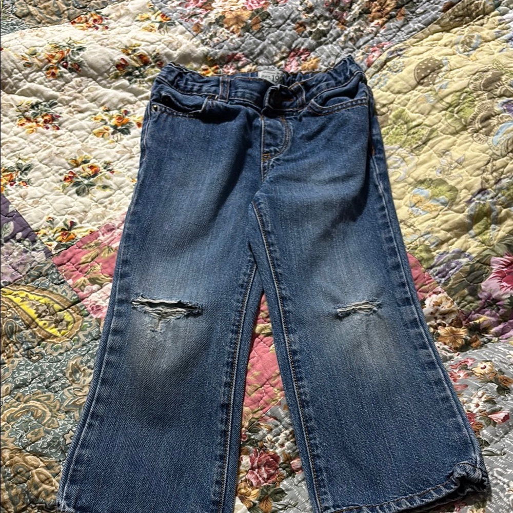 The Children's Place Blue Boot-Cut Jeans with Distressed Details
